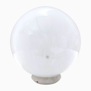 Postmodern Spheric White Murano Glass Table Lamp with Murrines by La Murrina, Italy, 1980s