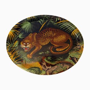 Large Italian Naive Tray in the style of Antonio Ligabue