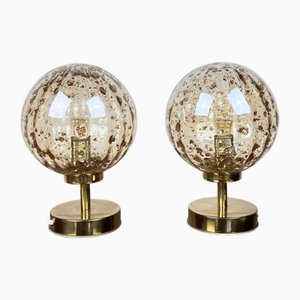 Mid-Century Tischlampen mit Goldflocken von Gino Sarfatti, 1960er, 2er Set