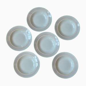French Bohemian Earthenware Soup Plates from Gien, Set of 6