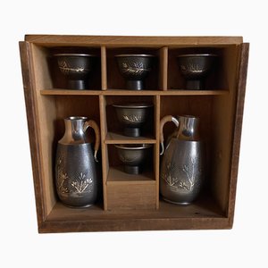 Japanese Sake Service in Pewter