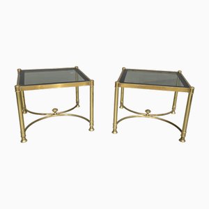 Tables d'Appoint en Laiton, 1950s, Set de 2