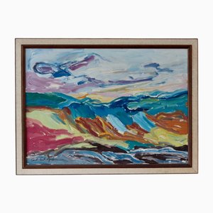 Carl-Erik Andersson, Mountainscape, 1970s, Oil on Canvas, Framed