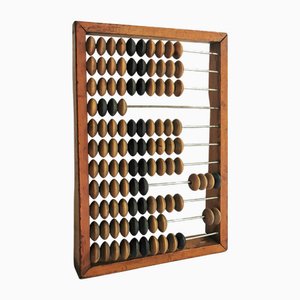 Vintage Abacus in Wood & Metal, 1940s