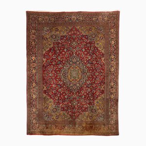 Antique Keshan Rug in Cotton and Wool