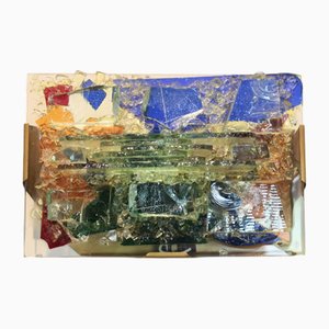 Lámpara de pared escultural de vidrio y latón de Cosack Leuchten
