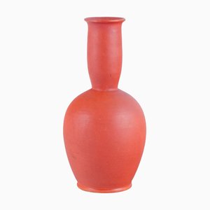 Keramikvase mit oranger Uranglasur von Svend Hammershøi für Kähler, 1930er