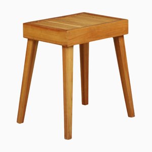 Sgabello Mid-Century moderno a doghe in olmo, Francia, 1960