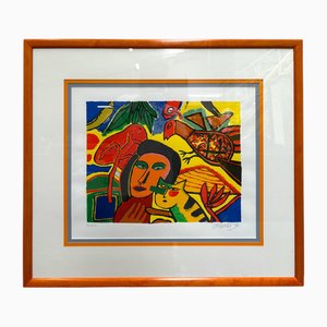 Corneille, Composition, 1920s-1940s, Lithograph, Framed