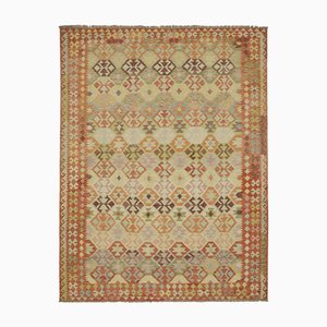 Tapis Kilim pastel tissé à la main