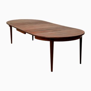 Large Round Dining Table in Santos Rosewood by Oman Junn, Denmark, 1950s-1960s
