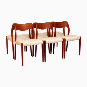 Modell 71 Stühle aus Teak von Niels Otto (NO) Møller, Dänemark, 1950er-1960er, 6er Set