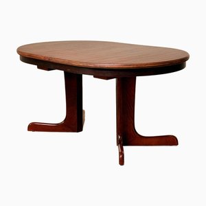 Table de Salle à Manger Ovale en Acajou, Danemark, 1950s-1960s