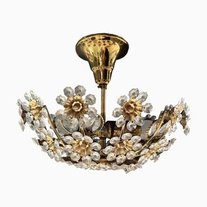 Lámpara de techo Diamond Flowers de cristal de Murano brillante, años 80