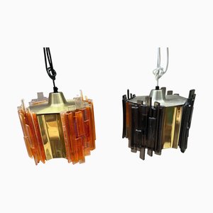 Danish Pendant Lamps attributed to Claus Bolby, 1960s, Set of 2