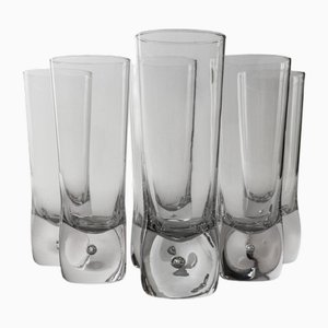 Transparente Trinkgläser aus Muranoglas mit Blasen, Italien, 1970er, 6 . Set