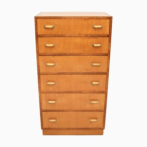 Cassettiera Art Déco in legno di raso e noce, 1930