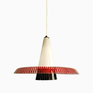 Mid-Century Modern Pendant Light in Clear and Colored Glass, 1950s