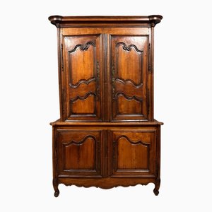 Louis XV Two-Part Sideboard in Cherry and Walnut, 1900s