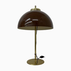 Vintage Mushroom Table Lamp with Gold Metal Base, 1970s