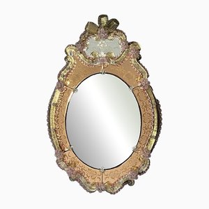 Miroir Vénitien Vintage en Verre Murano de Manifattura Di Murano, Vence, Italie