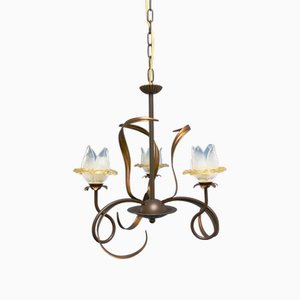 Vintage Art Deco Murano Glass Chandelier, Venice, Italy, 1956