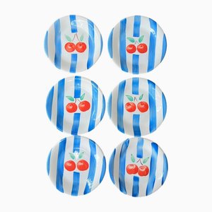 Italian Porcelain Dessert Plates from Treci Brand, 1990s, Set of 6