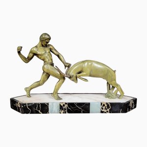 Große grün patinierte Art Deco Regula Gruppe von Kowas, 1920