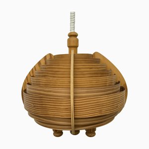 Lampada a sospensione lamella vintage di Hans Agne Jackobsson, Svezia, anni '70
