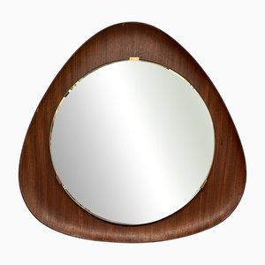 Mid-Century Modern Italian Wooden Wall Mirror by Campo E Graffi for Home Torino, 1950s