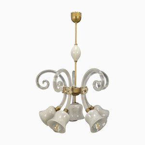Murano Glas Ceiling Lamp in the style of Barovier and Toso, 1940s