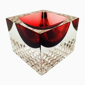Cendrier Carré en Verre de Murano attribué à Flavio Poli pour Seguso, Italie, 1960s