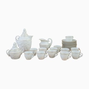 Porcelain Coffee Service by O. Castro for Dolmen, Galicia, Spain, 1950s, Set of 27