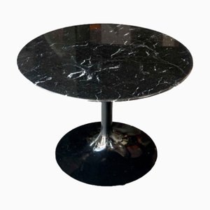 Mesa pedestal Marquina circular de mármol en negro de Eero Saarinen para Edition Knoll, años 60