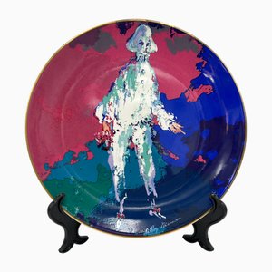 Assiette Décorative Pierrot Série Limitée par Le Roy Neiman pour Royal Doulton, 1975