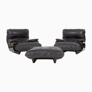 Butacas y otomana Marsala de Michel Ducaroy para Ligne Roset, años 70. Juego de 3