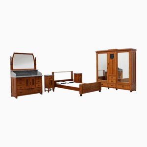 Mobilier de Chambre Art Nouveau par Geo Verbankk, 1890s, Set de 5