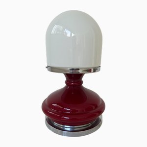 Red Plastic Table Lamp