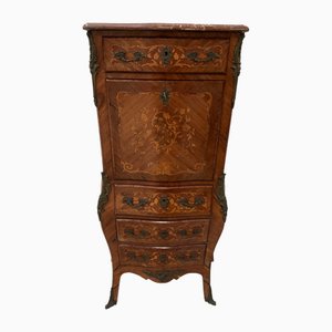 Louis XV Style Lady's Secretary in Light Wood Marquetry, 20th Century