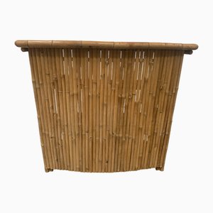 Bar Demi-Lune en Bambou Tissé, 20ème Siècle