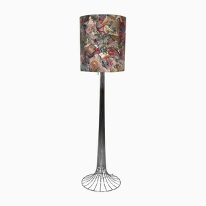 Höhenverstellbare Stehlampe aus verchromtem geschweißtem Stahldraht von Kinkeldey, 1960er
