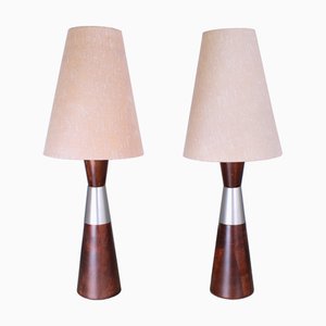 Tischlampen aus dunklem Holz von Ikea, 1990er, 2er Set