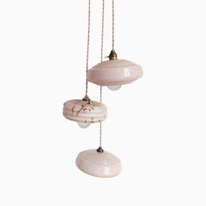 Lampe à Suspension Clichy Vintage en Verre Globe
