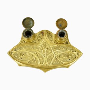 Art Nouveau Brass Inkwell