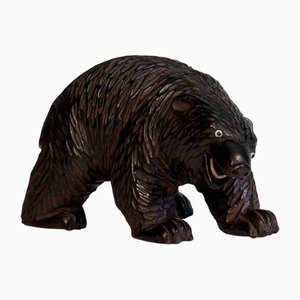 Handgeschnitzte Bärenfigur aus Holz von Brienz, 1920er