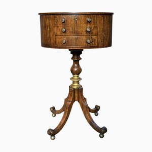 Table de Travail Regency en Palissandre et Marqueterie, 1810s
