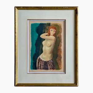 Moïse Kisling, Redhead Girl, Color Lithograph, 1940s-1950s, Framed