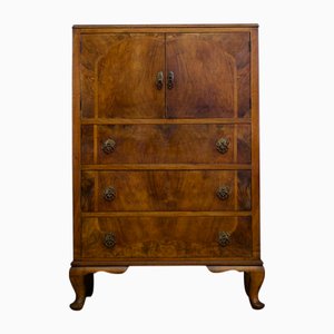 Armoire Art Déco en Loupe de Noyer, Angleterre, 1930s