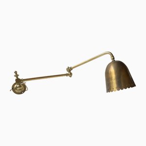Adjustable Swing Arm Wall Lamp in Brass attributed to Svend Aage Holm Sørensen for Asea, 1950s