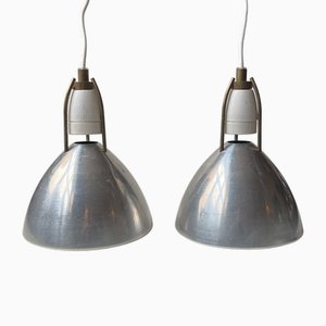 Lampes à Suspension Industrielles par Asger Bay Christiansen, Danemark, 1970s, Set de 2